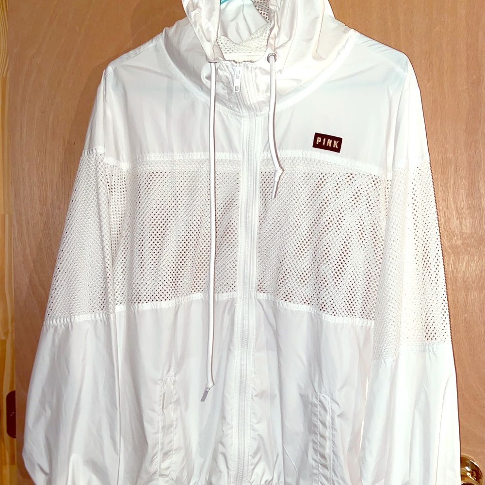 Pink windbreaker jacket